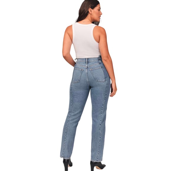 Abercrombie & Fitch Blue Straight Leg Jeans - Picture 3 of 13